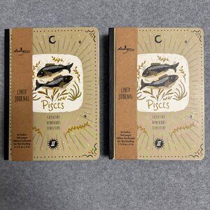 Writing Journals /Set of 2 / Lined /PISCES astrological sign on cover. NEW!
